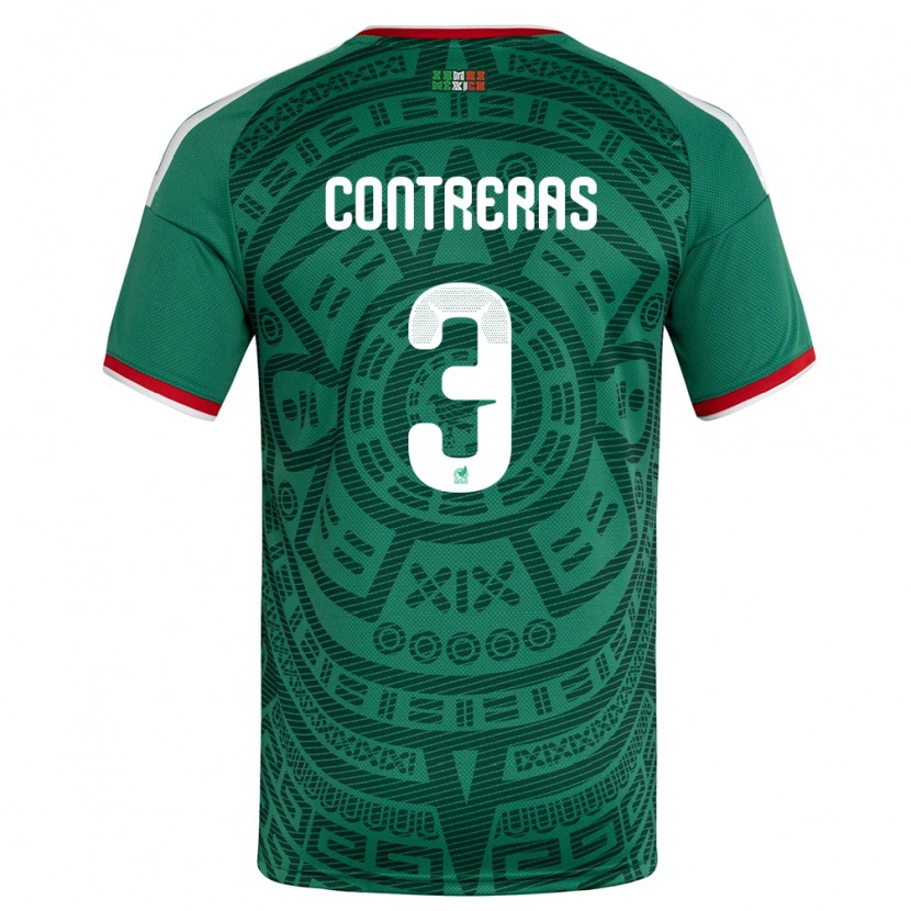 DanxenメンズメキシコFelix Contreras#3緑 白 赤ホームシャツ26-28ジャージーユニフォーム