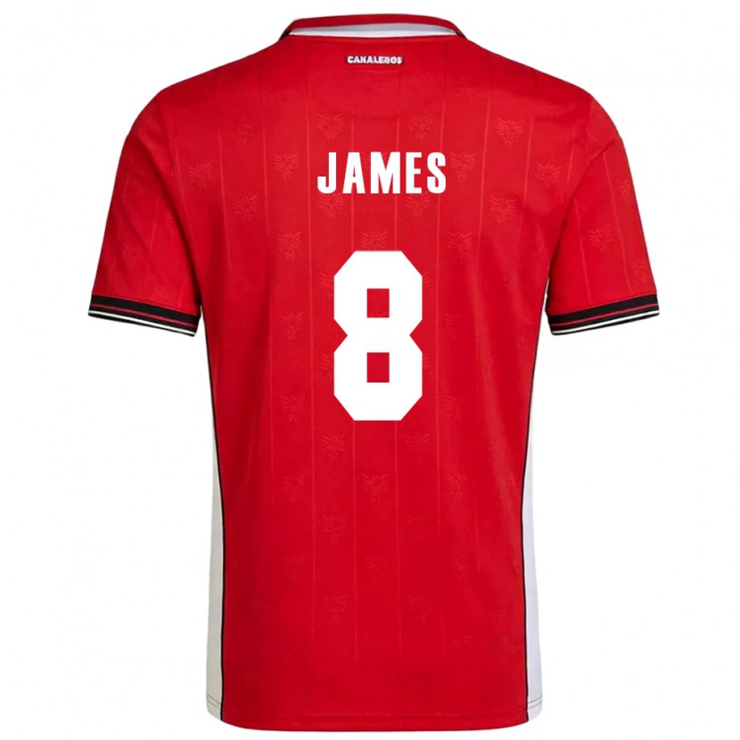 DanxenメンズパナマÁngel James#8赤 茶 白ホームシャツ26-28ジャージーユニフォーム