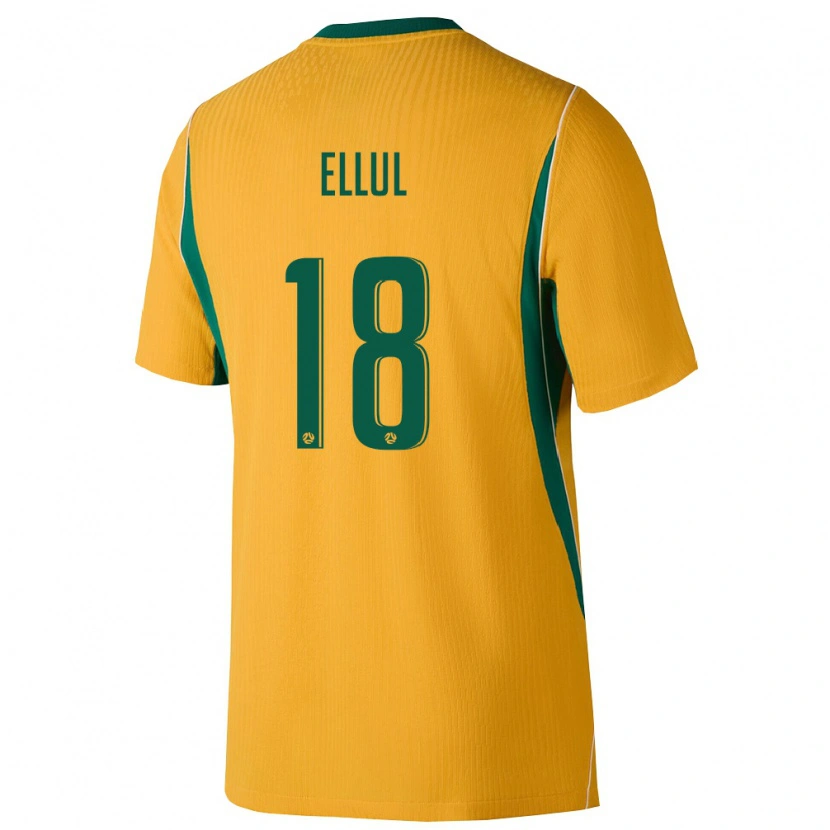 DanxenメンズオーストラリアNoah Ellul#18黄 緑ホームシャツ26-28ジャージーユニフォーム