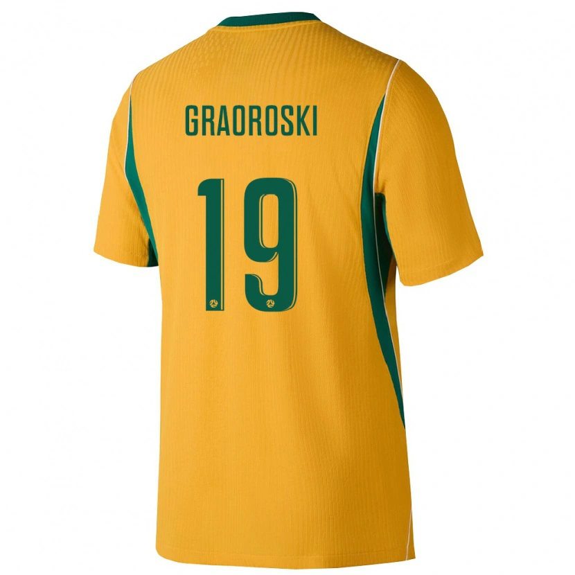 DanxenメンズオーストラリアJordan Graoroski#19黄 緑ホームシャツ26-28ジャージーユニフォーム