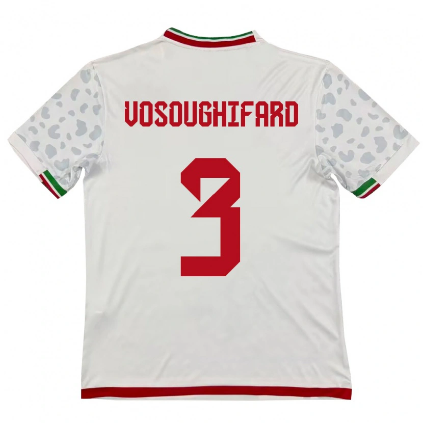 DanxenメンズイランArshia Vosoughifard#3白 赤ホームシャツ26-28ジャージーユニフォーム