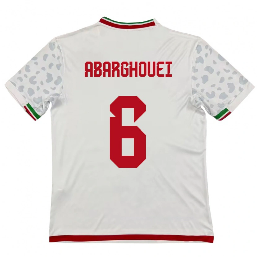 DanxenメンズイランHossein Abarghouei#6白 赤ホームシャツ26-28ジャージーユニフォーム