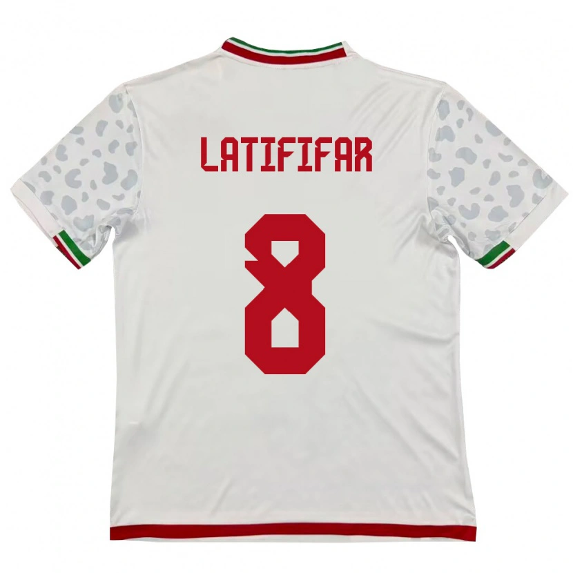 DanxenメンズイランPouria Latififar#8白 赤ホームシャツ26-28ジャージーユニフォーム