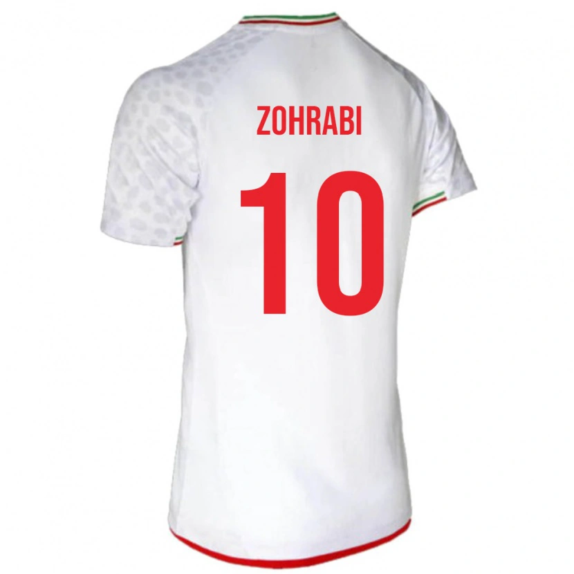 Danxenメンズイランサラ・ゾーラビ#10白 赤ホームシャツ26-28ジャージーユニフォーム