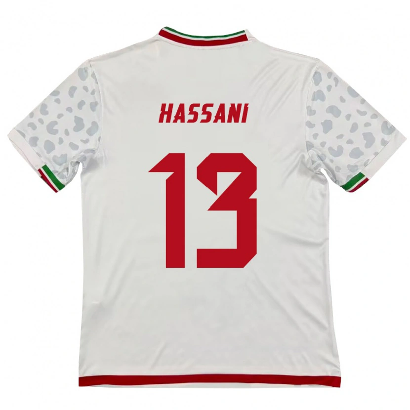 Danxenメンズイランアリ・ハッサーニ#13白 赤ホームシャツ26-28ジャージーユニフォーム