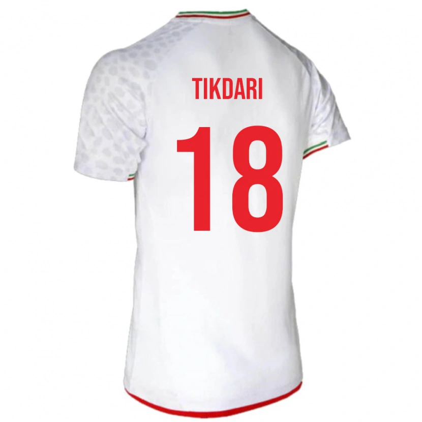 DanxenメンズイランMehdi Tikdari#18白 赤ホームシャツ26-28ジャージーユニフォーム