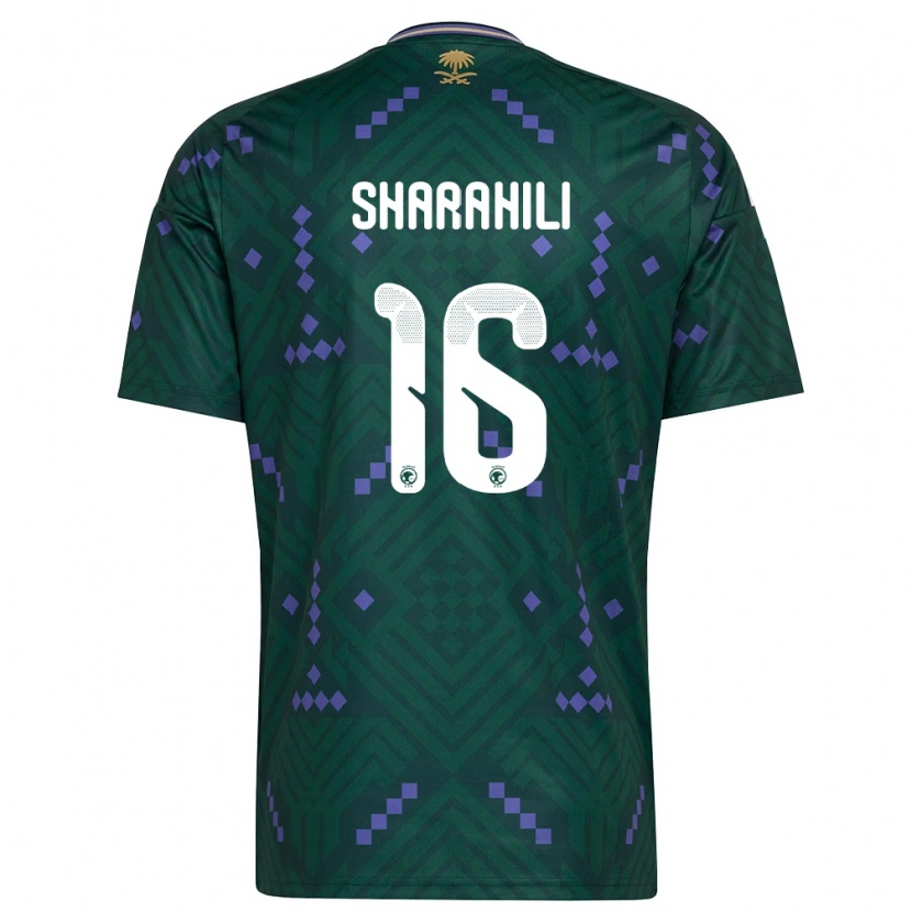DanxenメンズサウジアラビアKhalid Mashhour Sharahili#16緑 紫 白ホームシャツ26-28ジャージーユニフォーム