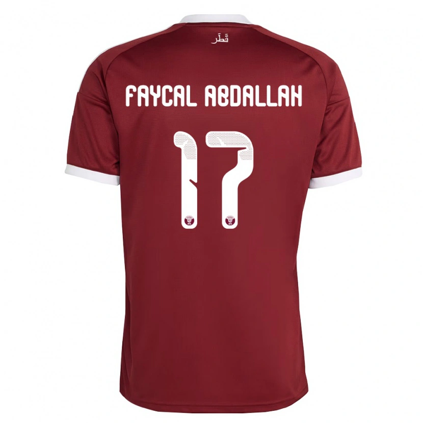 DanxenメンズカタールJude Faycal Abdallah#17赤 バーガンディ 白ホームシャツ26-28ジャージーユニフォーム
