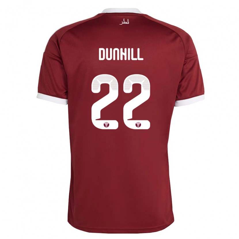 DanxenメンズカタールCristian Dunhill#22赤 バーガンディ 白ホームシャツ26-28ジャージーユニフォーム