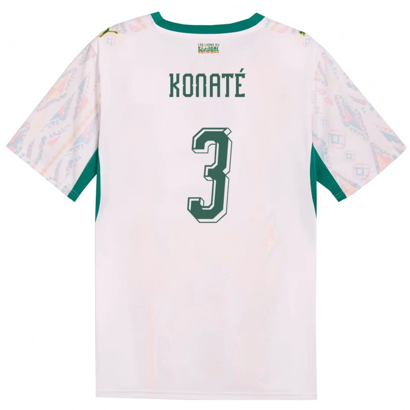 DanxenメンズセネガルOusmane Konaté#3白 緑 黄ホームシャツ26-28ジャージーユニフォーム