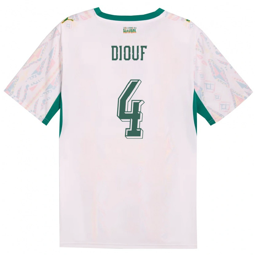 DanxenメンズセネガルFallou Diouf#4白 緑 黄ホームシャツ26-28ジャージーユニフォーム