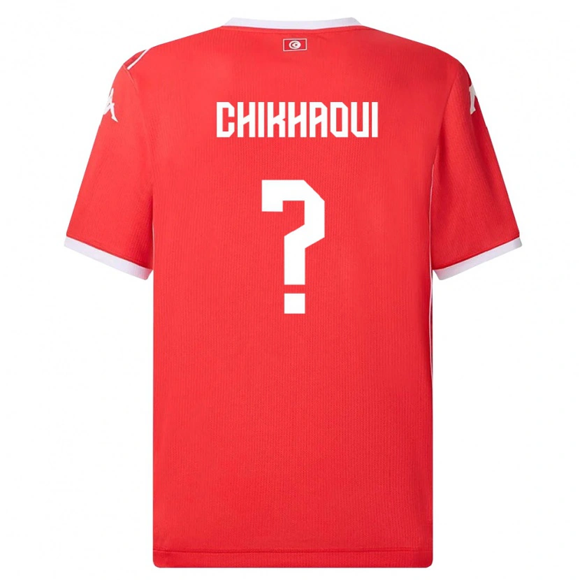 DanxenメンズチュニジアRaed Chikhaoui#0赤 白ホームシャツ26-28ジャージーユニフォーム