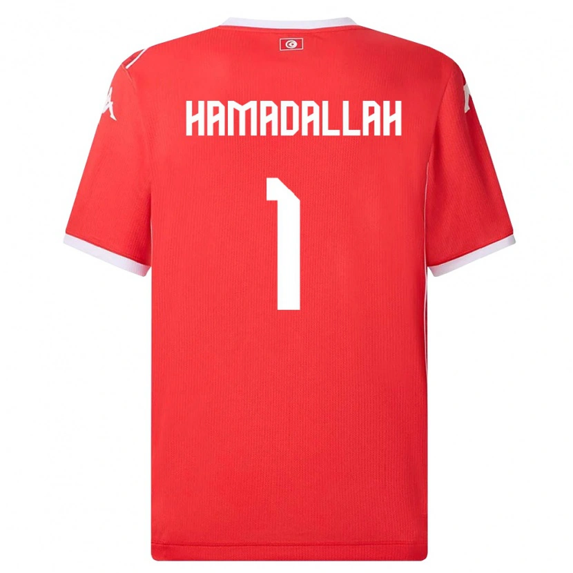 DanxenメンズチュニジアMarouane Hamadallah#1赤 白ホームシャツ26-28ジャージーユニフォーム