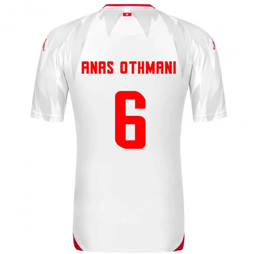 DanxenメンズチュニジアMohamed Anas Othmani#6白 赤ホームシャツ26-28ジャージーユニフォーム