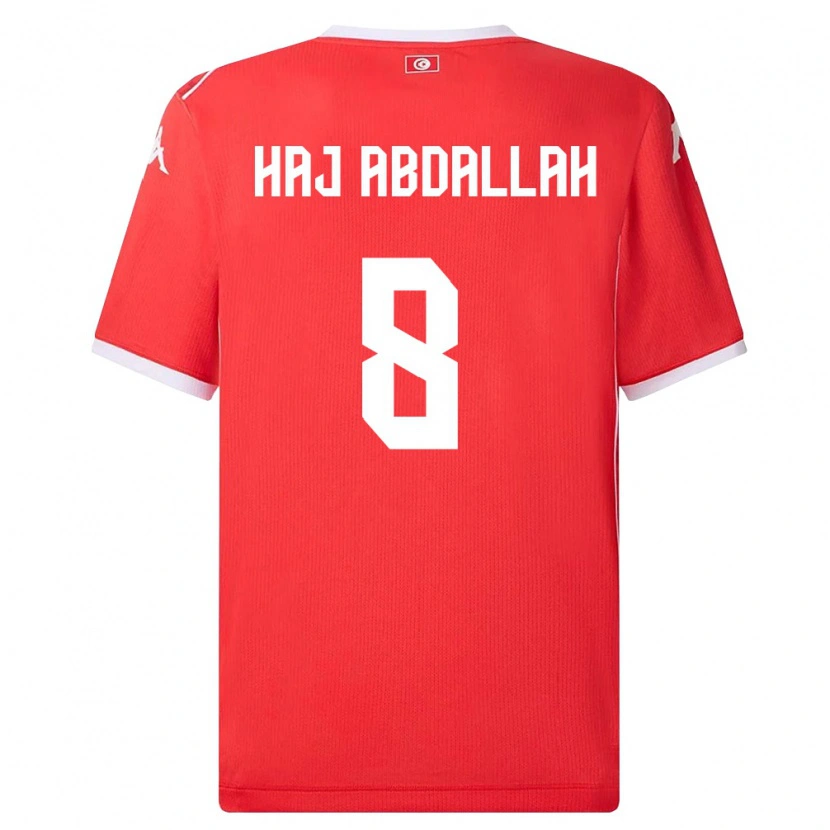 DanxenメンズチュニジアSaïfedin Haj Abdallah#8赤 白ホームシャツ26-28ジャージーユニフォーム