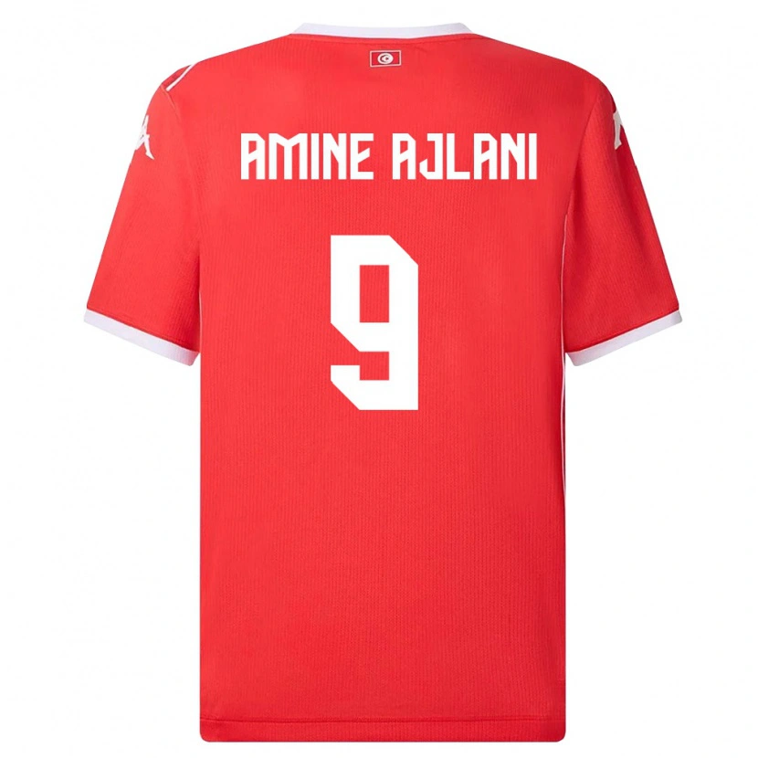 DanxenメンズチュニジアMohamed Amine Ajlani#9赤 白ホームシャツ26-28ジャージーユニフォーム