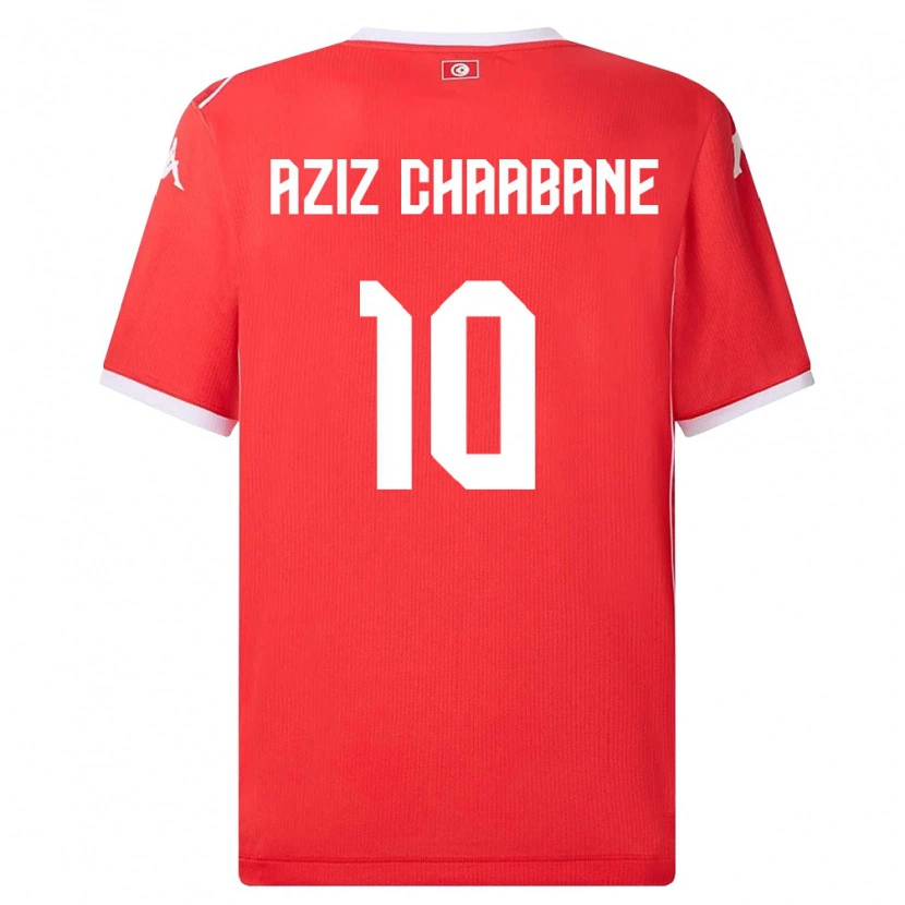 DanxenメンズチュニジアMohamed Aziz Chaabane#10赤 白ホームシャツ26-28ジャージーユニフォーム
