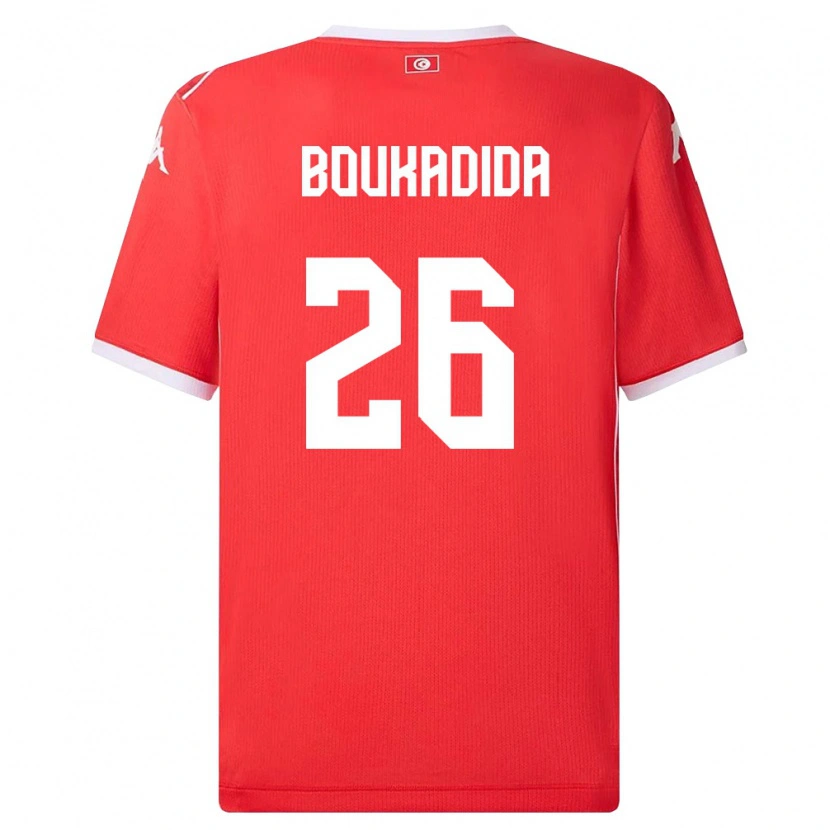 DanxenメンズチュニジアRayan Boukadida#26赤 白ホームシャツ26-28ジャージーユニフォーム