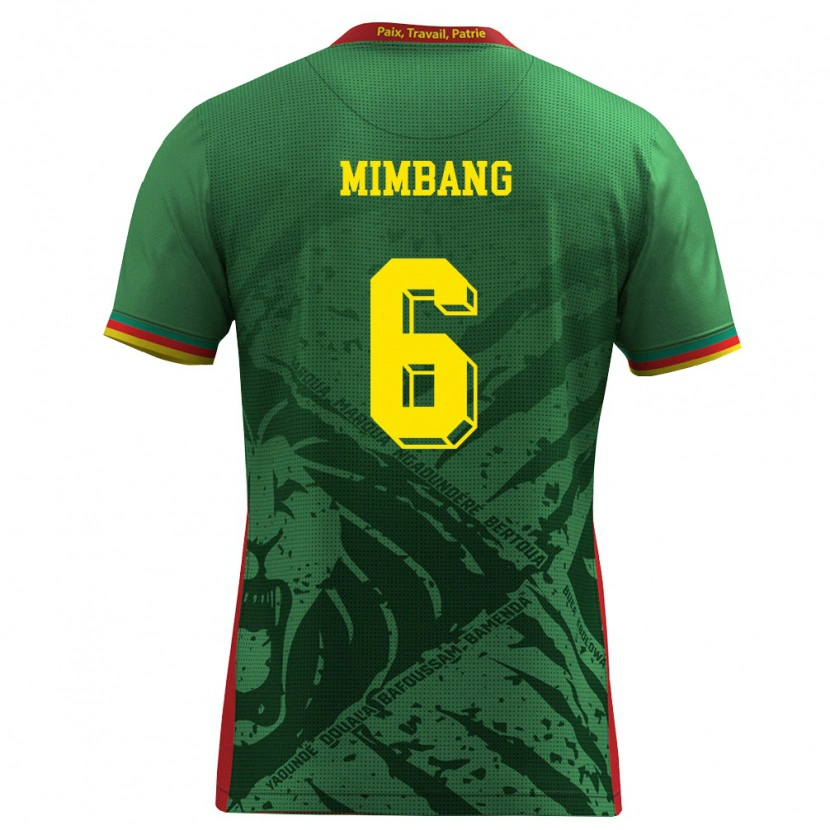 DanxenメンズカメルーンDavid Mimbang#6緑 黄 赤ホームシャツ26-28ジャージーユニフォーム
