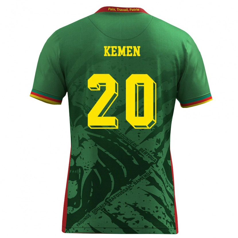 Danxenメンズカメルーンオリヴィエ・ケマン#20緑 黄 赤ホームシャツ26-28ジャージーユニフォーム