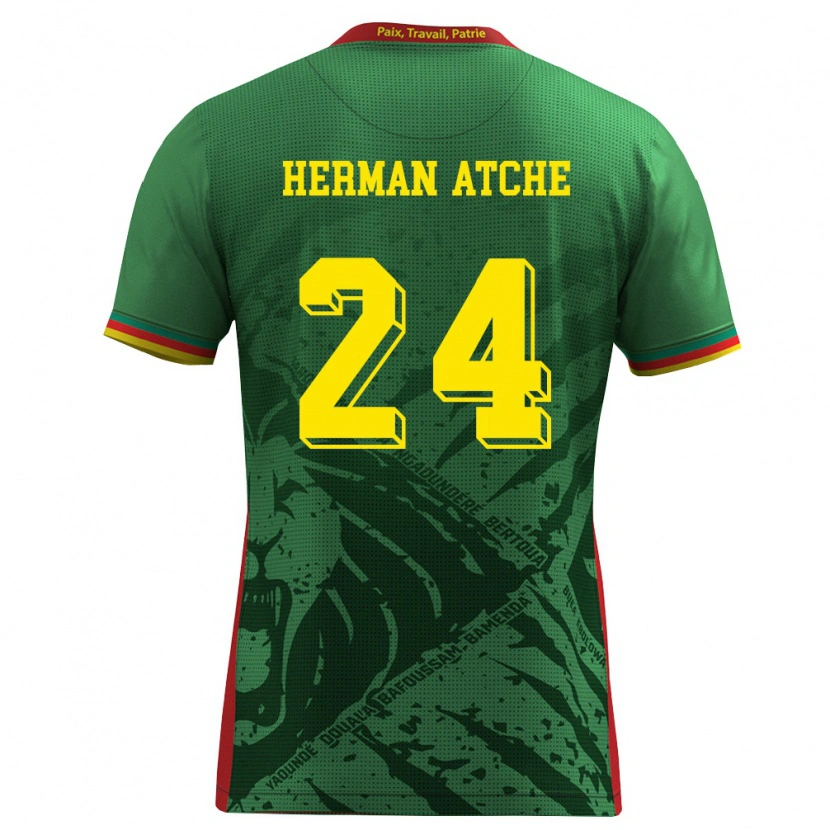 DanxenメンズカメルーンMiguel Herman Atche#24緑 黄 赤ホームシャツ26-28ジャージーユニフォーム