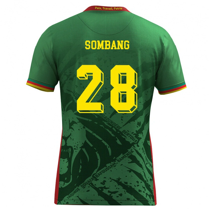 DanxenメンズカメルーンEdouard Sombang#28緑 黄 赤ホームシャツ26-28ジャージーユニフォーム