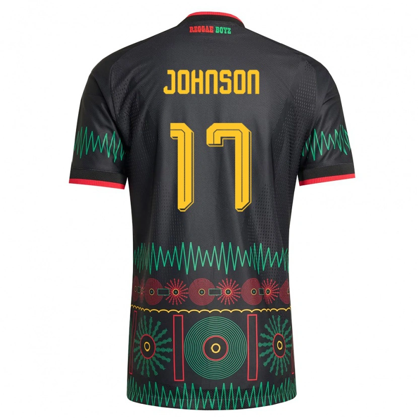 DanxenメンズジャマイカJabar Johnson#17黒 赤 黄アウェイシャツ26-28ジャージーユニフォーム