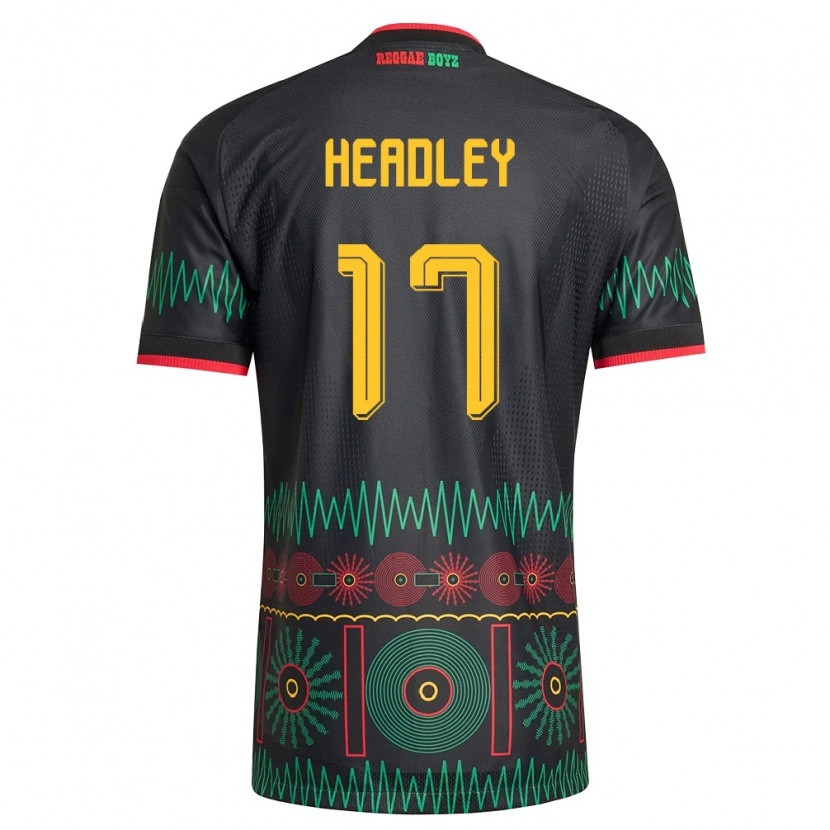 DanxenメンズジャマイカSantana Headley#17黒 赤 黄アウェイシャツ26-28ジャージーユニフォーム