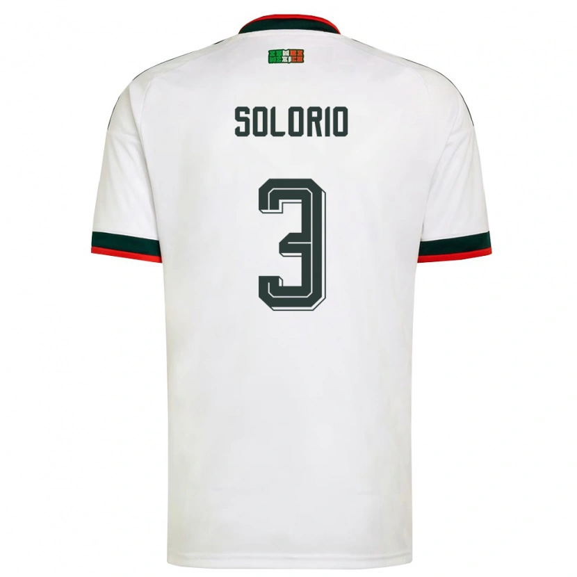 DanxenメンズメキシコGael Solorio#3白 バーガンディ 緑アウェイシャツ26-28ジャージーユニフォーム