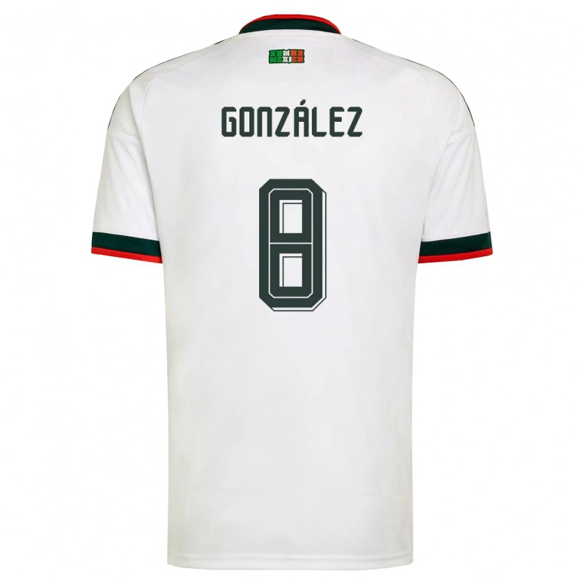 DanxenメンズメキシコRicardo González#8白 バーガンディ 緑アウェイシャツ26-28ジャージーユニフォーム
