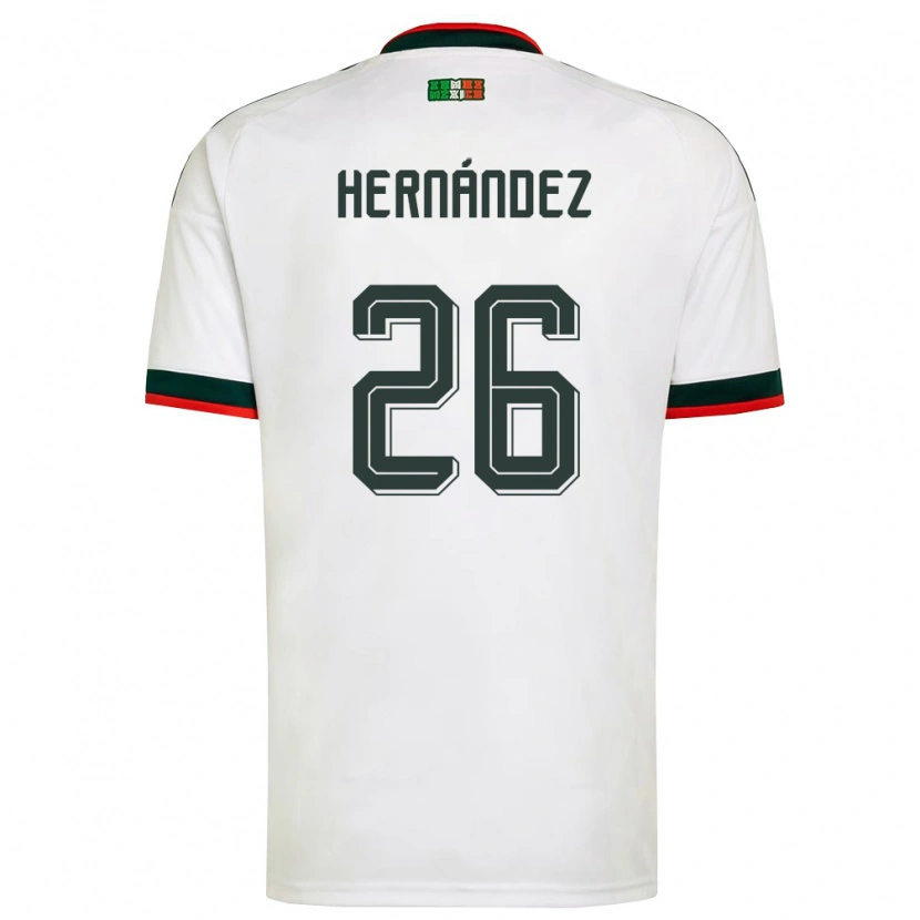 Danxenメンズメキシコニコレット・ヘルナンデス#26白 バーガンディ 緑アウェイシャツ26-28ジャージーユニフォーム