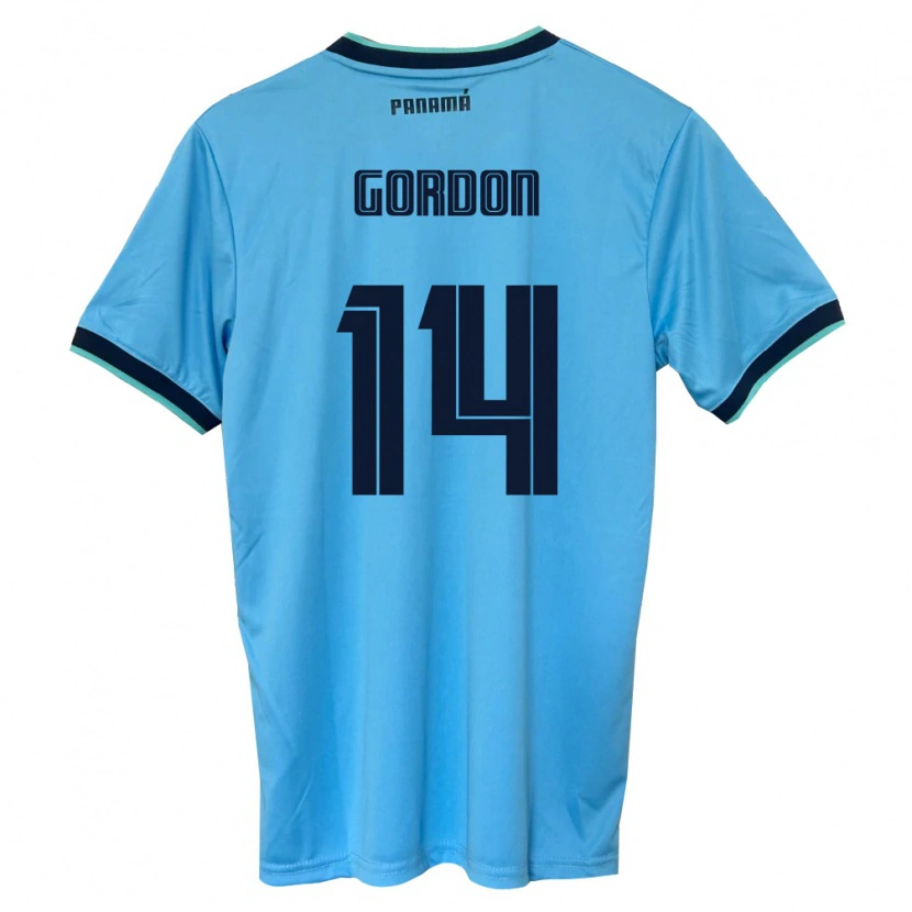 DanxenメンズパナマYassir Gordon#14空色 黒アウェイシャツ26-28ジャージーユニフォーム