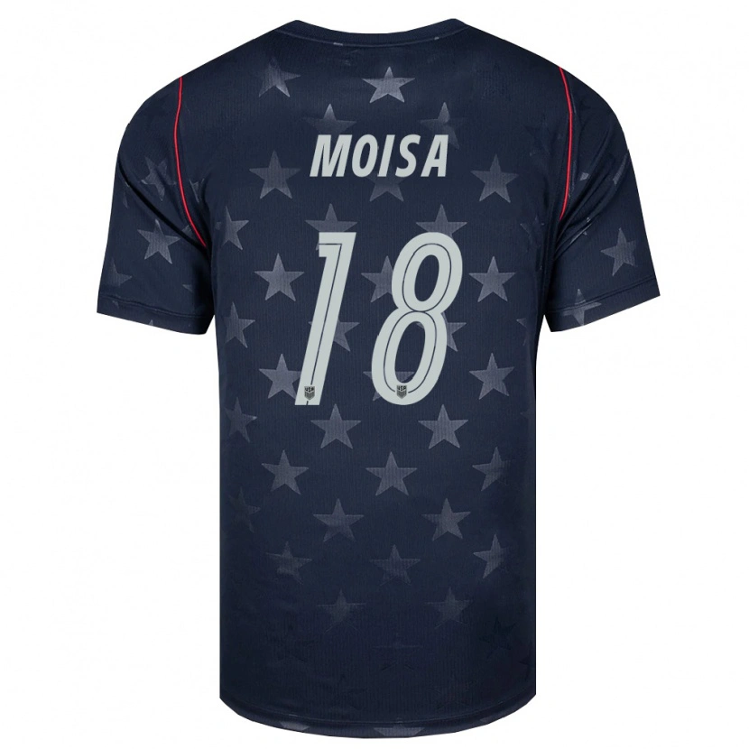 Danxenメンズアメリカ合衆国Luca Moisa#18黒 白 赤アウェイシャツ26-28ジャージーユニフォーム