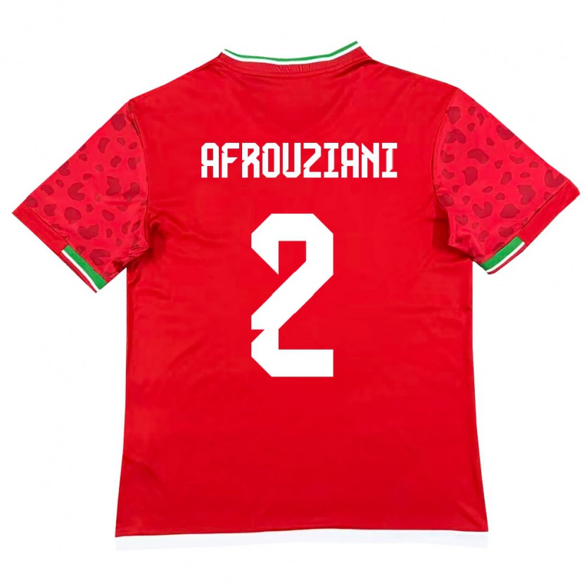 DanxenメンズイランAmirmahan Afrouziani#2赤 白アウェイシャツ26-28ジャージーユニフォーム