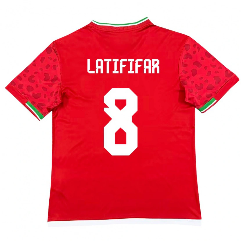 DanxenメンズイランPouria Latififar#8赤 白アウェイシャツ26-28ジャージーユニフォーム