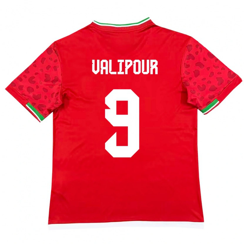 DanxenメンズイランAmirreza Valipour#9赤 白アウェイシャツ26-28ジャージーユニフォーム