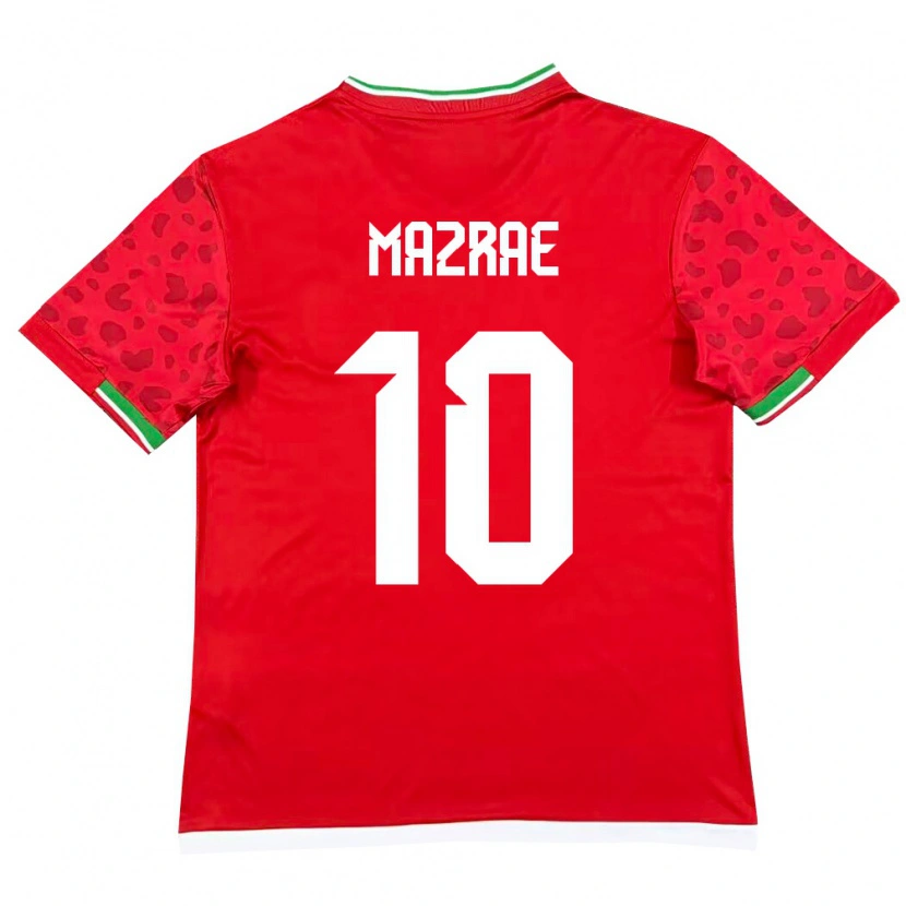 DanxenメンズイランYousef Mazrae#10赤 白アウェイシャツ26-28ジャージーユニフォーム