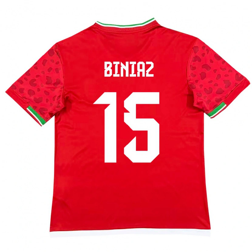 DanxenメンズイランMohammad Biniaz#15赤 白アウェイシャツ26-28ジャージーユニフォーム