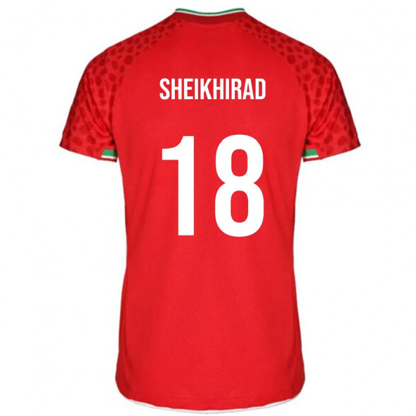 DanxenメンズイランAmirreza Sheikhirad#18赤 白アウェイシャツ26-28ジャージーユニフォーム
