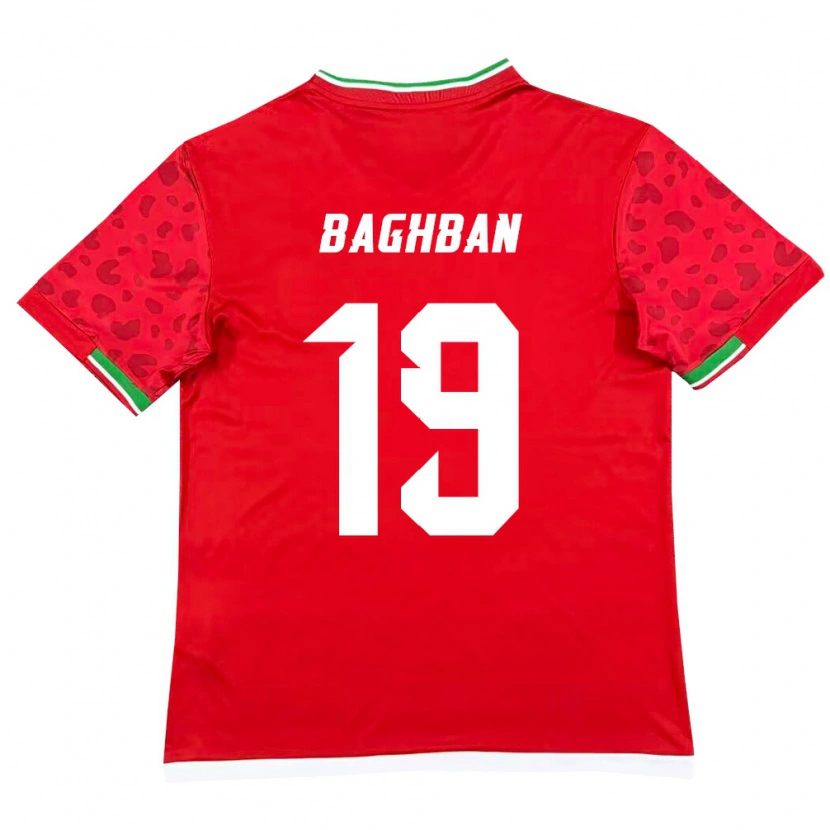 DanxenメンズイランHadi Baghban#19赤 白アウェイシャツ26-28ジャージーユニフォーム