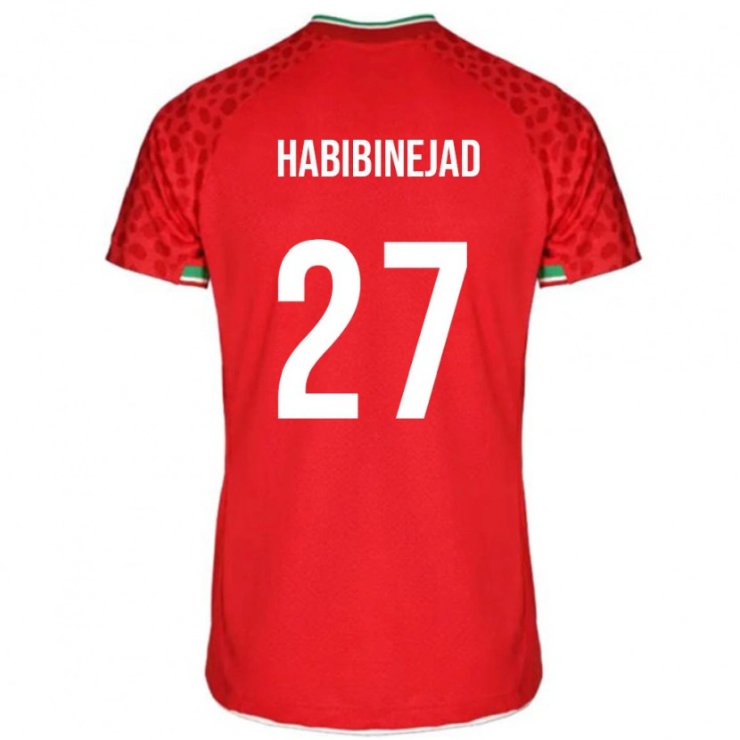 DanxenメンズイランHadi Habibinejad#27赤 白アウェイシャツ26-28ジャージーユニフォーム