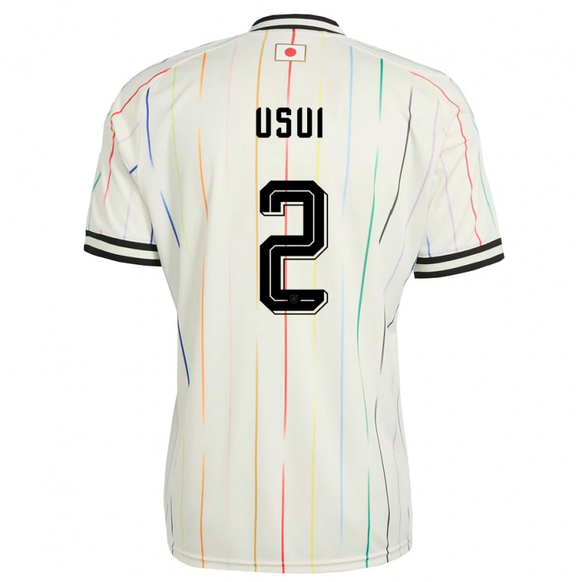 Danxenメンズ日本Tsubasa Usui#2白 黒アウェイシャツ26-28ジャージーユニフォーム