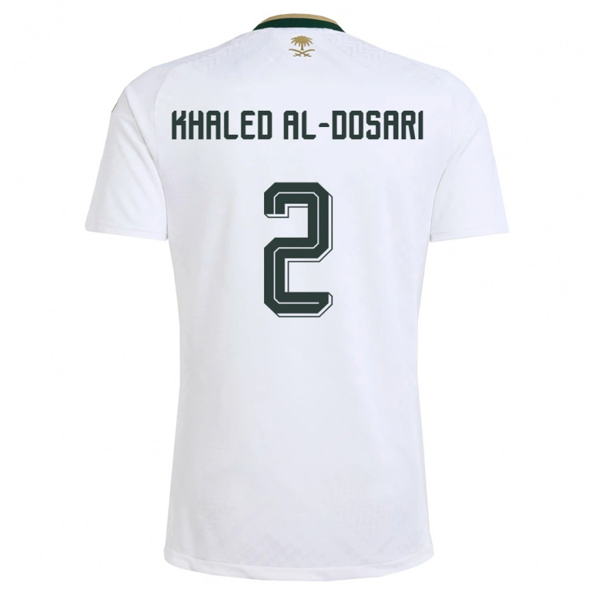 DanxenメンズサウジアラビアYazeed Khaled Al-Dosari#2白 緑 金アウェイシャツ26-28ジャージーユニフォーム