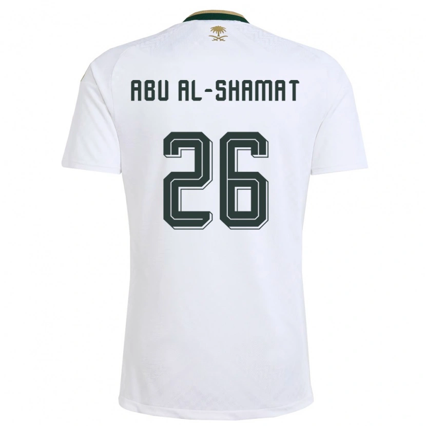 DanxenメンズサウジアラビアMohammed Abu Al-Shamat#26白 緑 金アウェイシャツ26-28ジャージーユニフォーム