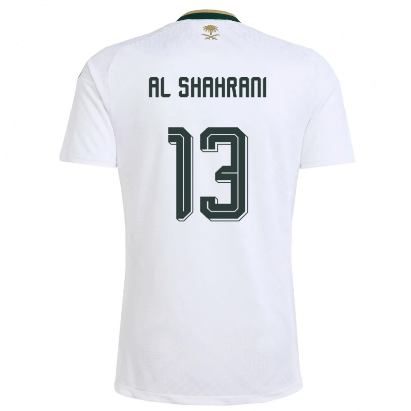 Danxenメンズサウジアラビアヤーセル・アッ＝シャハラーニー#13白 緑 金アウェイシャツ26-28ジャージーユニフォーム
