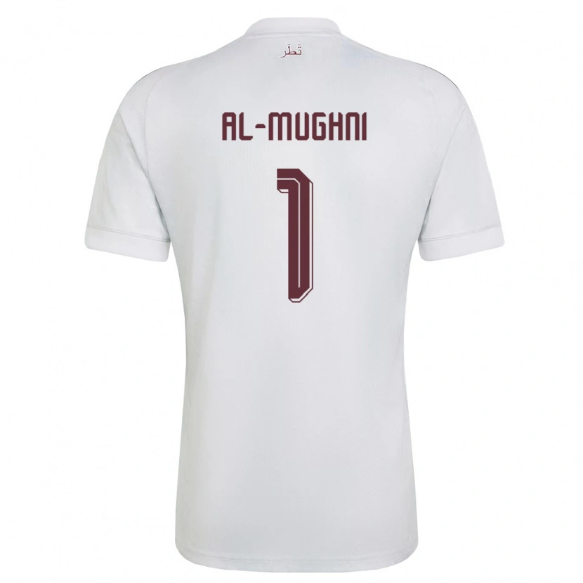 DanxenメンズカタールTamim Al-Mughni#1白 バーガンディアウェイシャツ26-28ジャージーユニフォーム