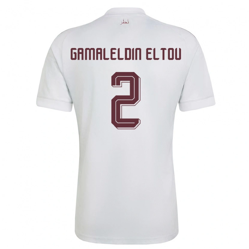 DanxenメンズカタールGhassan Gamaleldin Eltou#2白 バーガンディアウェイシャツ26-28ジャージーユニフォーム
