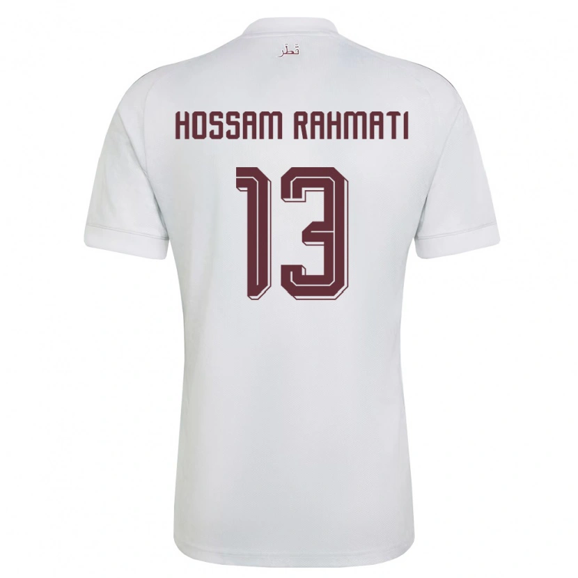 DanxenメンズカタールKhaled Hossam Rahmati#13白 バーガンディアウェイシャツ26-28ジャージーユニフォーム