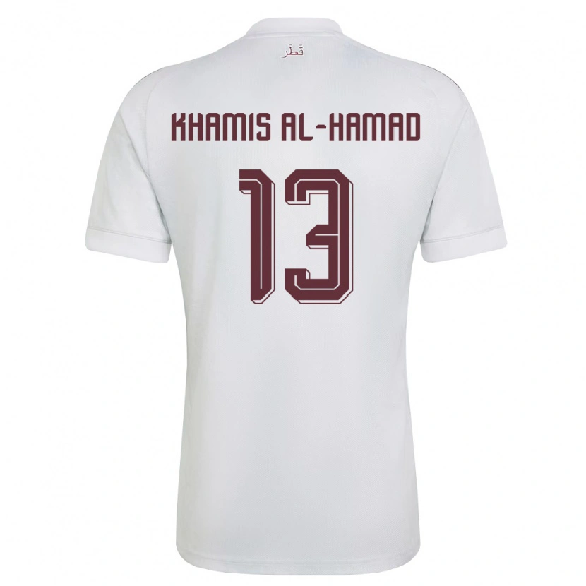 DanxenメンズカタールSaoud Al-Hamad#13白 バーガンディアウェイシャツ26-28ジャージーユニフォーム