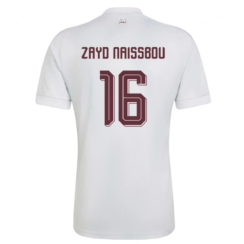 DanxenメンズカタールMohammed Zayd Naissbou#16白 バーガンディアウェイシャツ26-28ジャージーユニフォーム